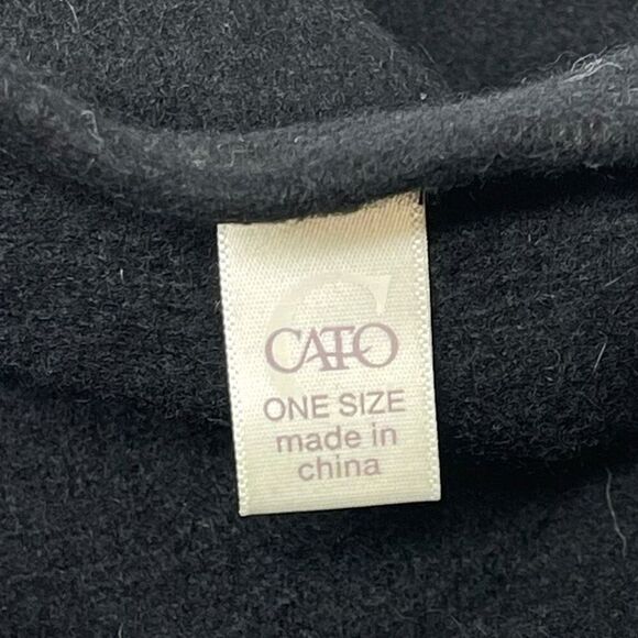 Cato Hat Black Wool Felt Classic Beret Cap Cabbie Ivy Newsboy Women’s OSFM - Picture 9 of 10